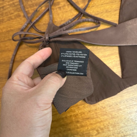 LAMARQUE X REVOLVE Melka Top Faded Leather Tie Waist - Picture 5 of 7